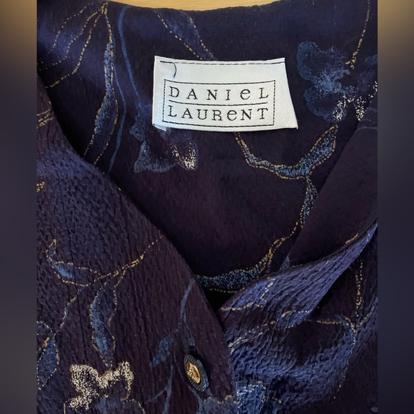 Daniel Laurent matching skirt set with top/vest purple blue floral - Picture 4 of 8